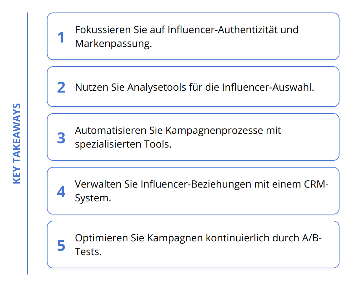 Key Takeaways - Influencer Marketing Automation: Praktische Tipps