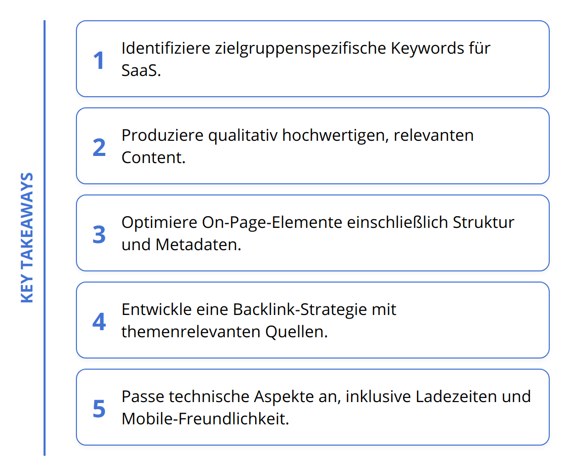 Key Takeaways - SEO für SaaS Unternehmen: Ein Leitfaden