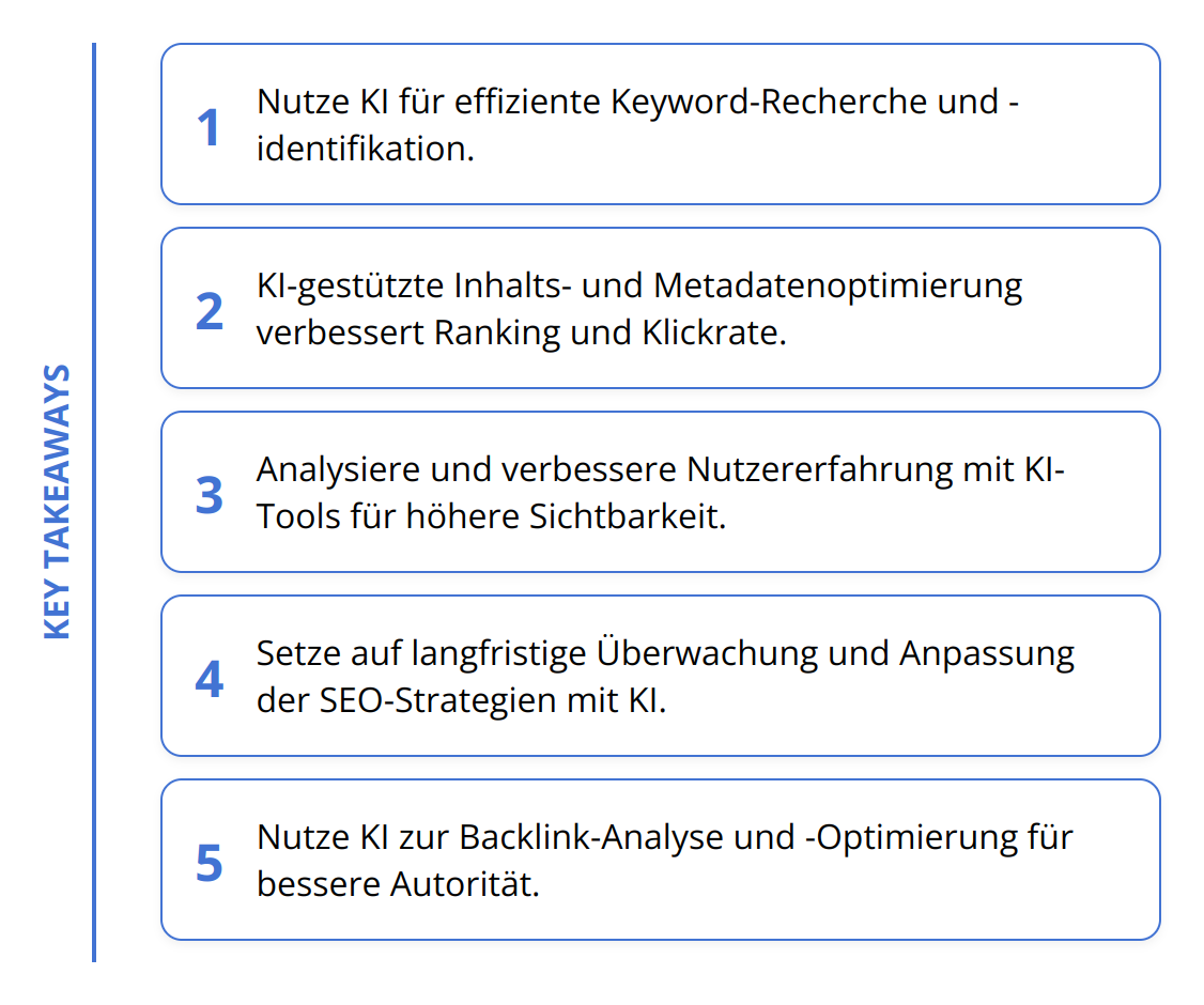 Key Takeaways - SEO Optimierung mit KI [Guide]