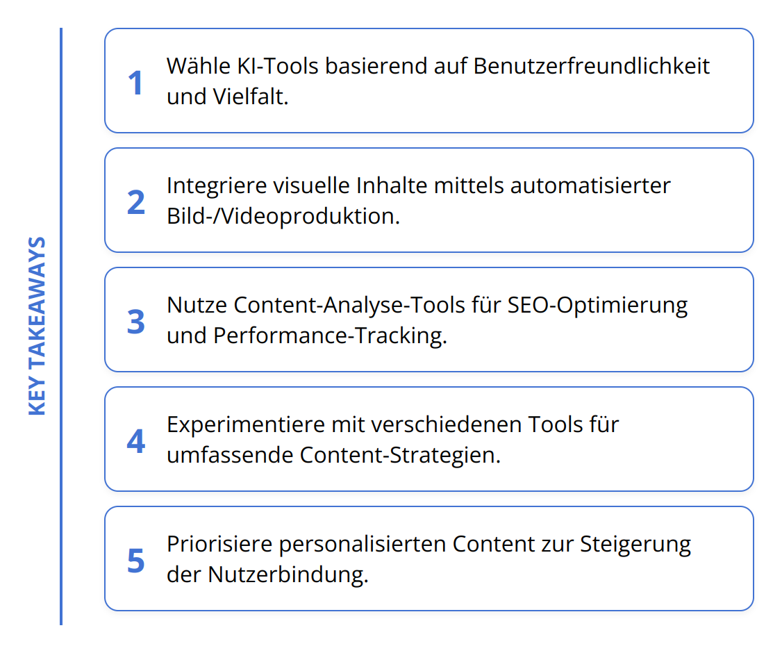 Key Takeaways - Top AI Tools zur Content-Produktion [2024]
