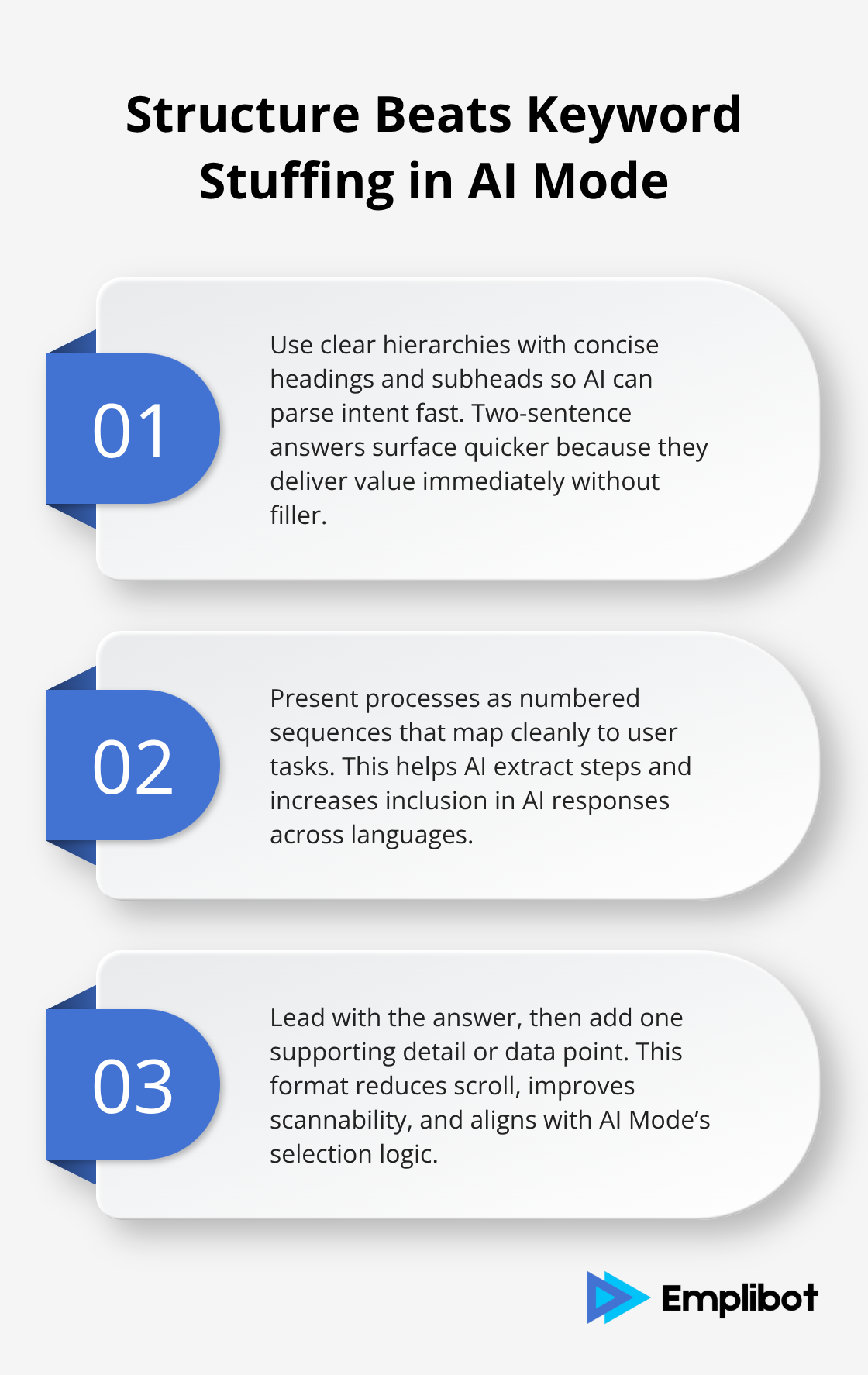 Three ways structured content outperforms keyword-stuffed paragraphs in AI Mode. - Adapt Pages for AI Mode Worldwide