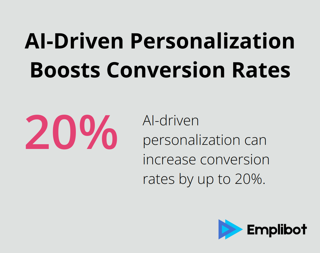 Chart showing AI can increase conversion rates by up to 20% - ai marketing strategy