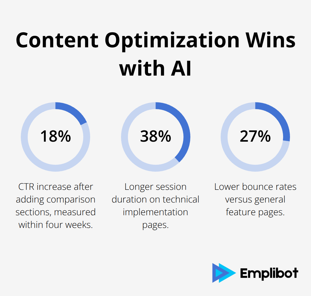 Chart showing percentage gains from AI-driven content optimization. - ai powered seo optimization
