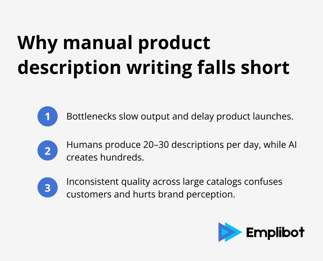Three key reasons manual product description writing underperforms