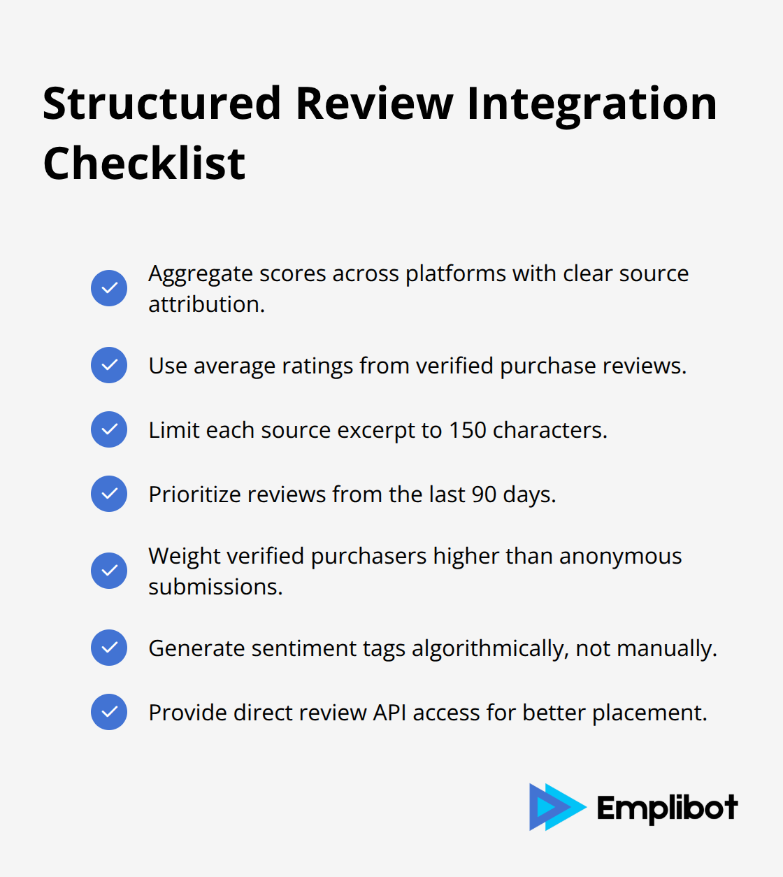 Checklist of review data requirements for ChatGPT product visibility - ChatGPT search and shopping