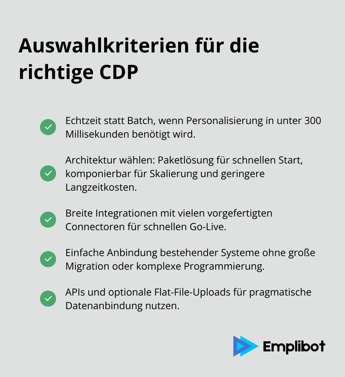 Wichtige Kriterien bei der Auswahl einer Customer Data Platform