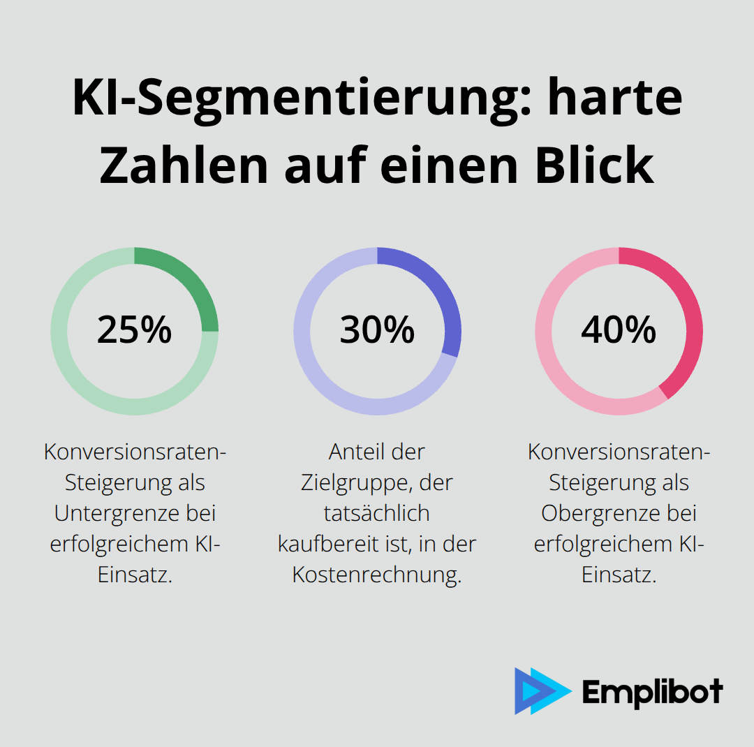 Prozent-Chart zu Konversionssteigerung und fokussierter Zielgruppe durch KI-Segmentierung