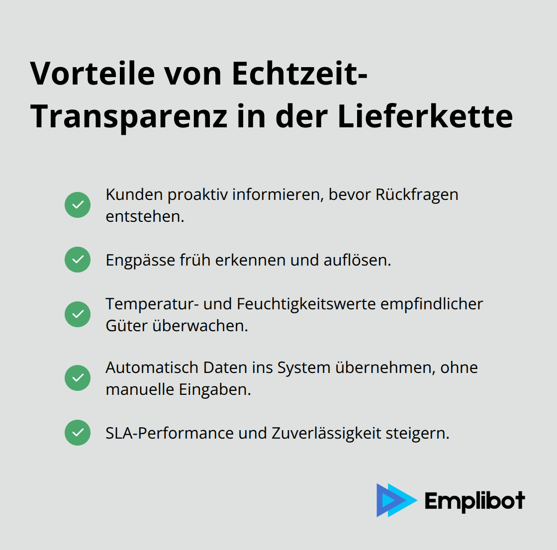Wesentliche Nutzenaspekte der Echtzeit-Transparenz in Supply Chains