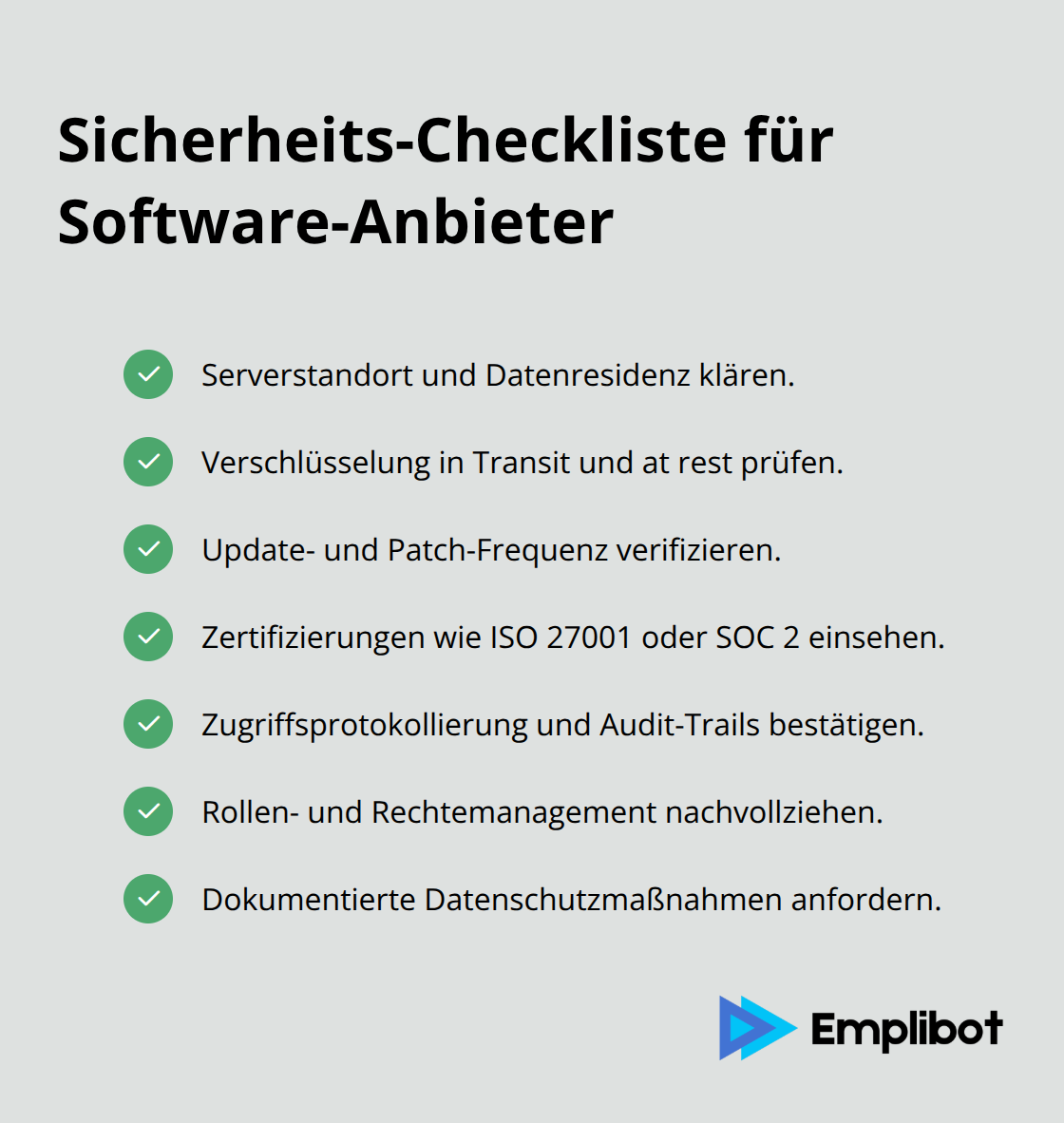 Checkliste mit wichtigsten Sicherheits- und Compliance-Fragen an Anbieter - geschäftsprozess digitalisierung