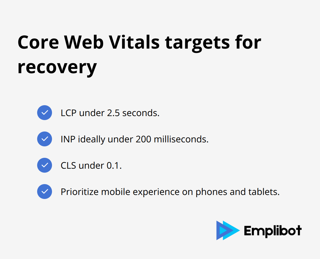 Thresholds and priorities for technical performance after the December 2025 update - google core update