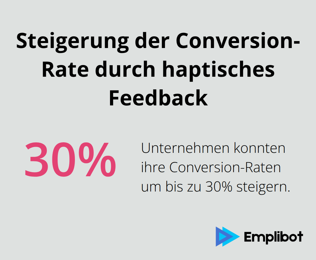 Diagramm zeigt eine 30%ige Steigerung der Conversion-Rate durch gezieltes haptisches Feedback