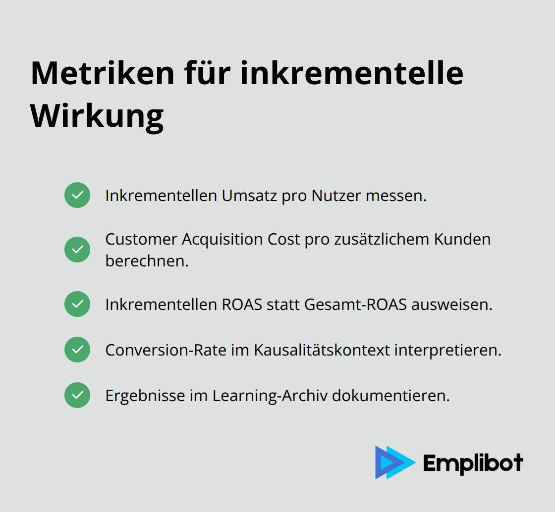 Wichtige Kennzahlen für Incrementality Testing