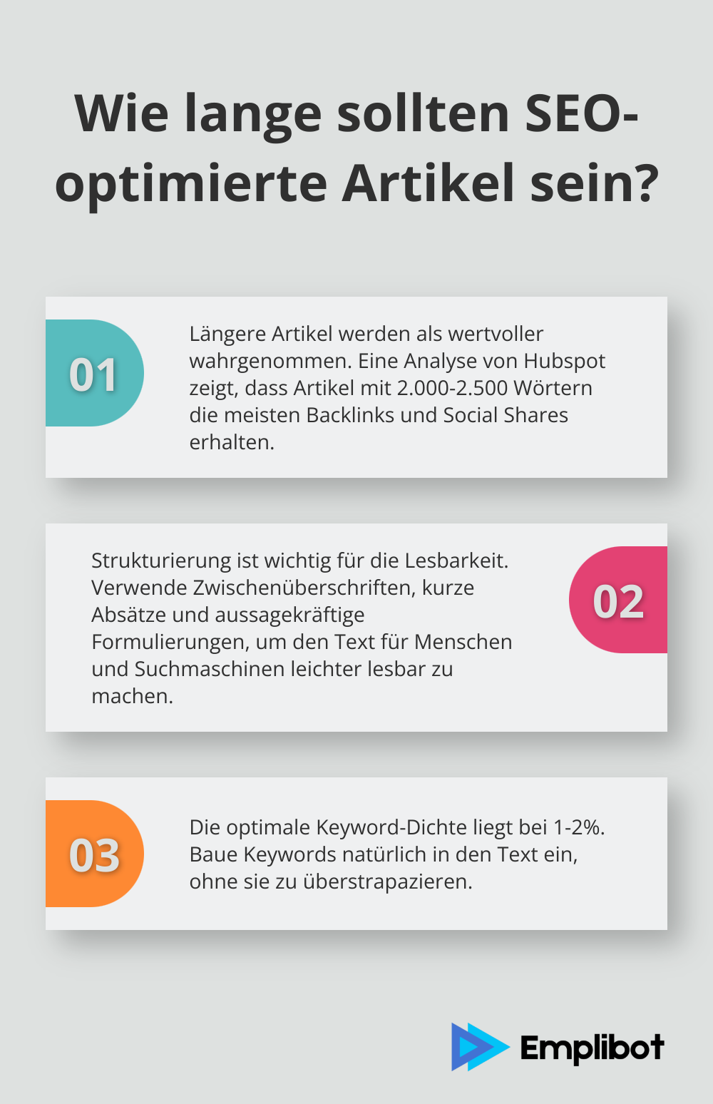 Infographic: Wie lange sollten SEO-optimierte Artikel sein? - einführung in die suchmaschinenoptimierung