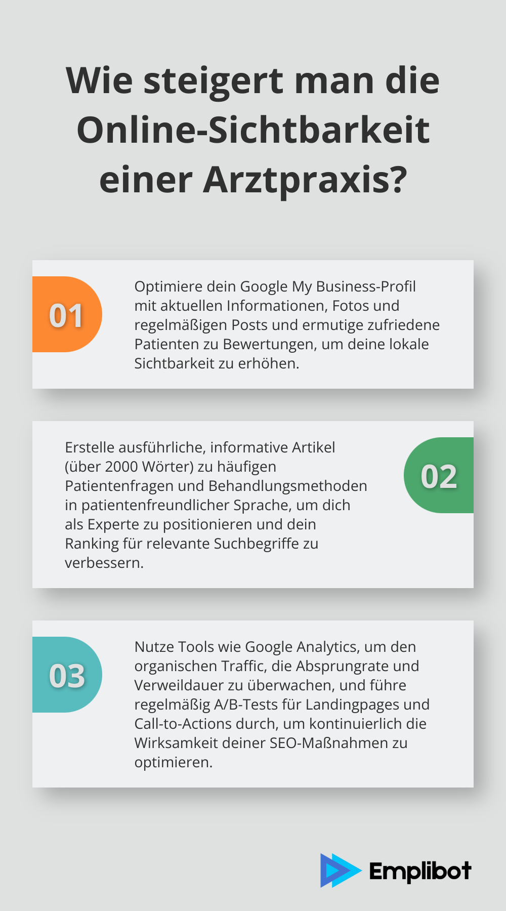 Infographic: Wie steigert man die Online-Sichtbarkeit einer Arztpraxis?