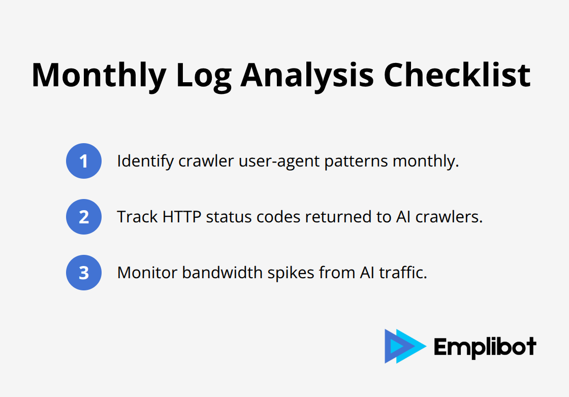 Three essential checks for detecting AI crawler activity in server logs