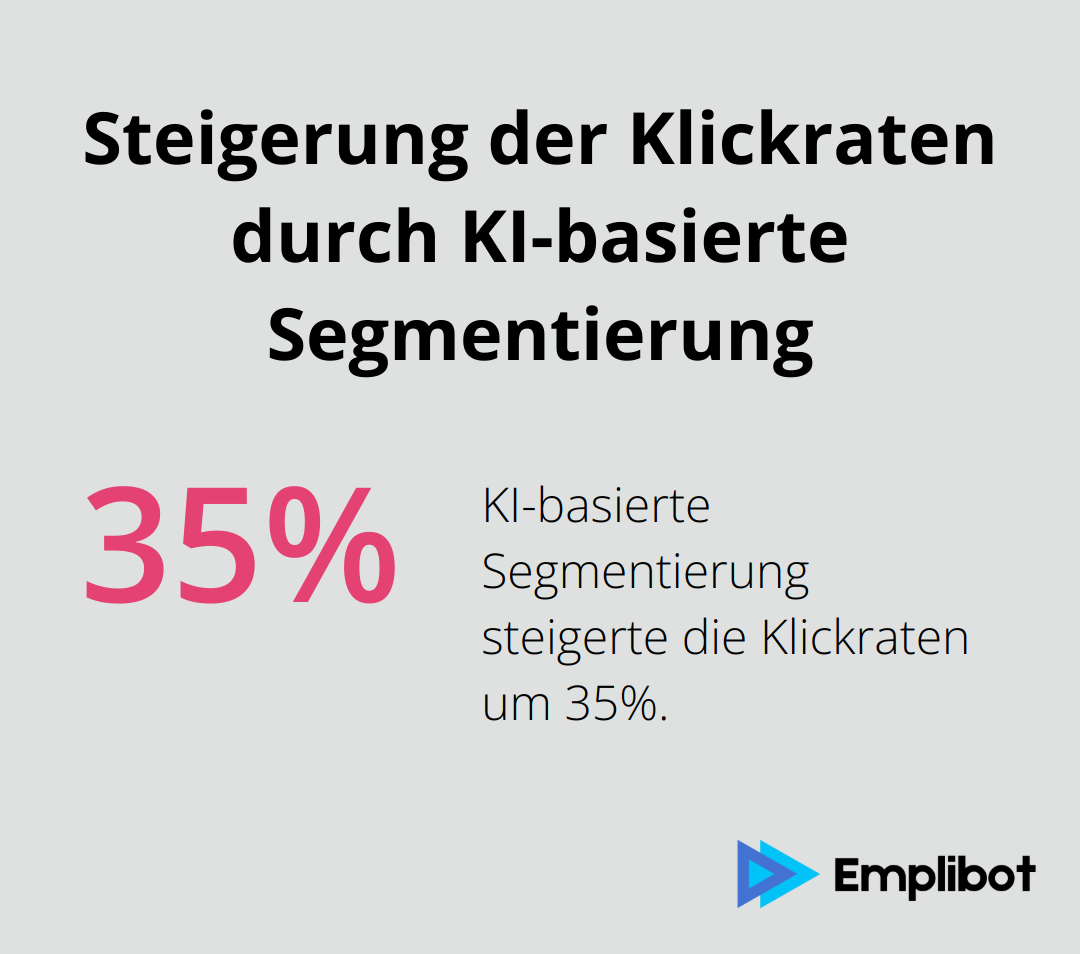 Infografik zeigt eine 35%ige Steigerung der Klickraten durch KI-basierte Kundensegmentierung - KI-Personalisierung