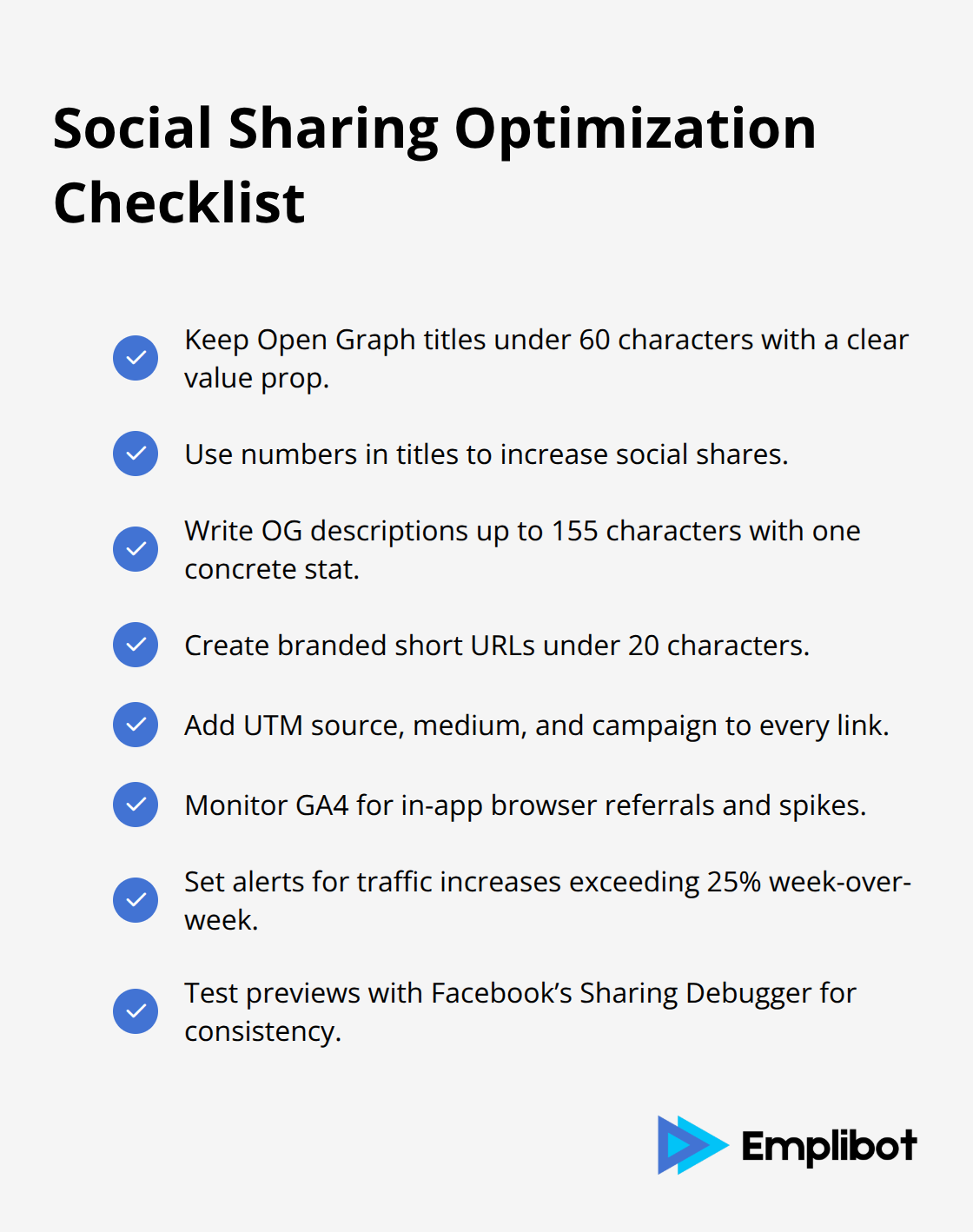 Checklist of best practices for Open Graph, links, and tracking on social platforms