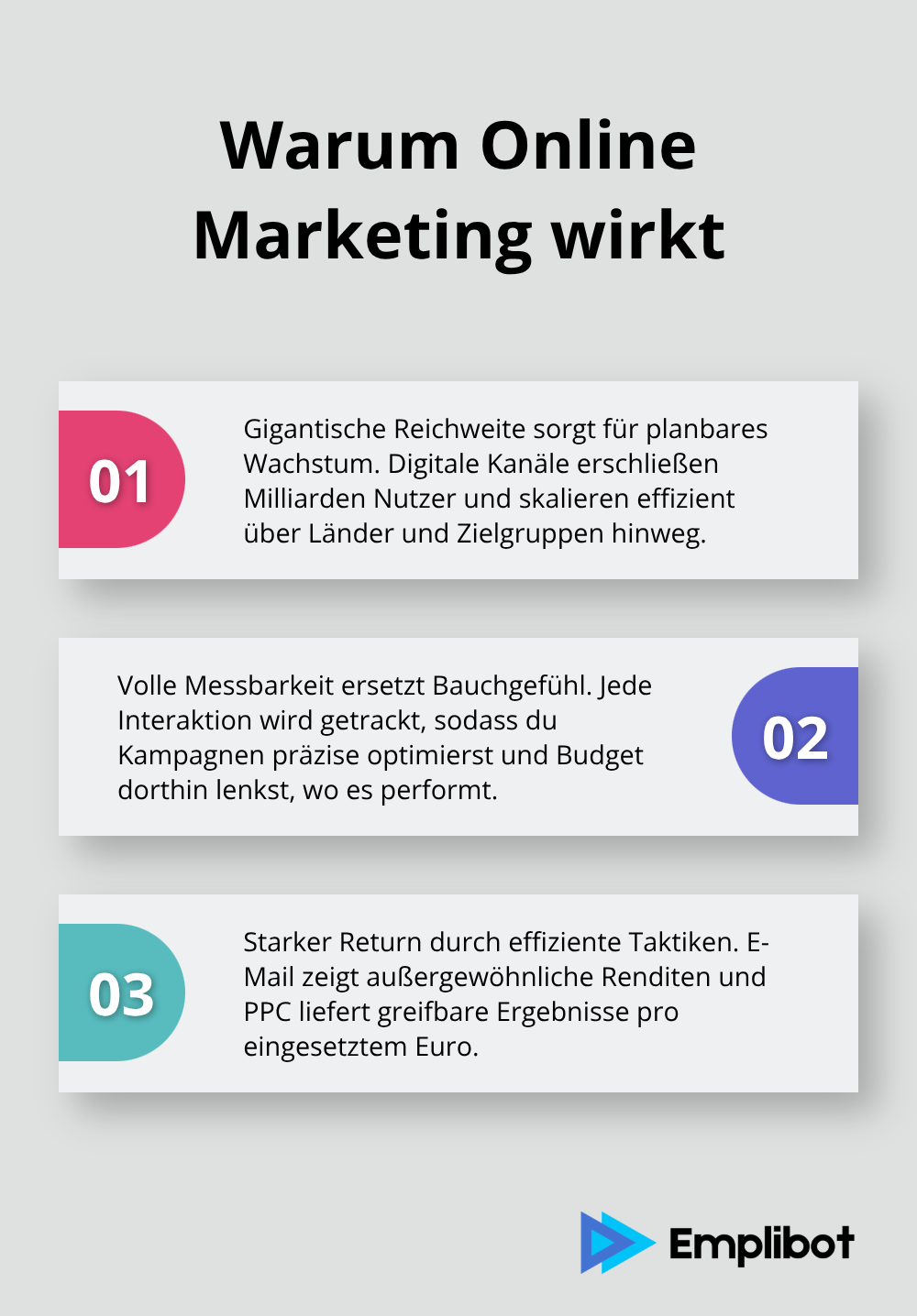 Drei Kerngründe für die Wirksamkeit von Online Marketing - strategien im online marketing