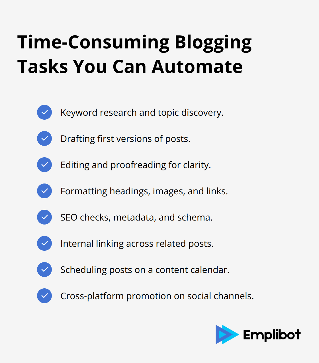Checklist of WordPress blogging tasks ideal for automation - wordpress blogging automation