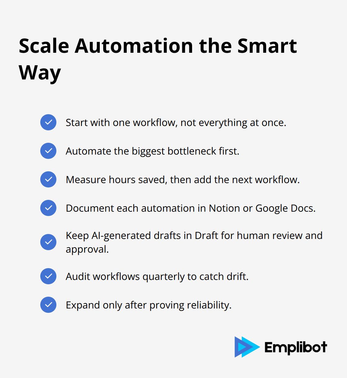 Checklist of best practices to roll out content automation safely and effectively. - wordpress content automation tools